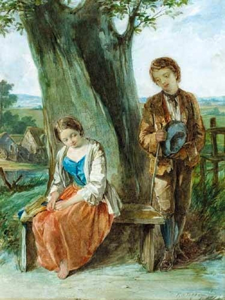 Courting Couple by Frank William Warwick Topham